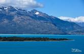 A bela paisagem do gigantesco lago General Carrera, região de Puerto Rio Tranquilo, na Carretera Austral, no sul do Chile